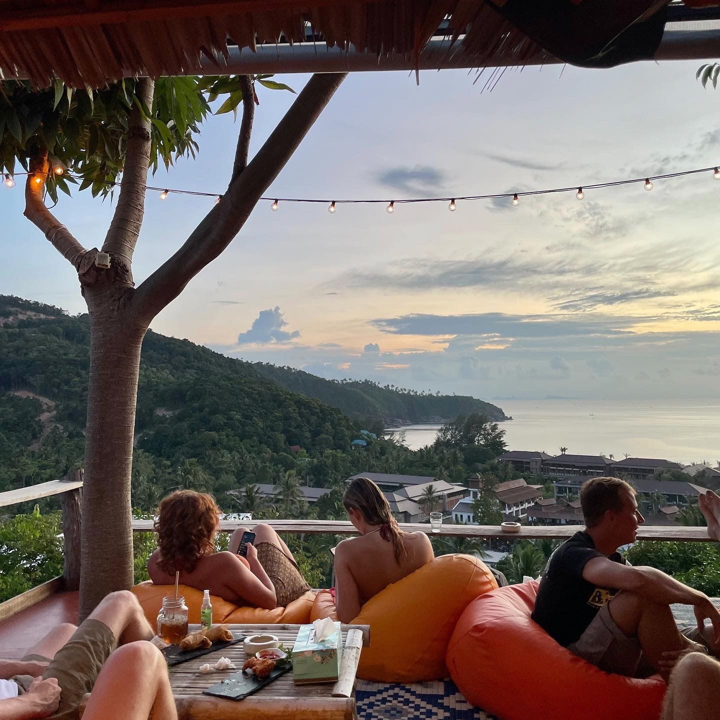 View from Mae Haad Tree House - a restaurant and bar with cliff-side sunset views, live music and excellent Thai food (Koh Phangan)